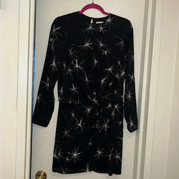 reiss beaded dress REISS Black Embellished Long Sleeve Rosalin Bodycon Dress UK 10 – Reliked main image 0